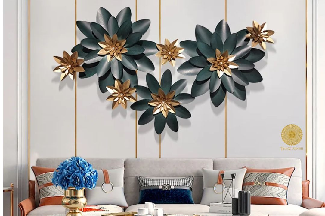 Splendid 3D Flowers Wall Accent - 50 x 25 Inches - The Gharnish - A Unit of Satkala Creations