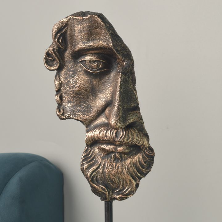 Roman Half Face Man Statue (6x22 Inches) - The Gharnish - A Unit of Satkala Creations