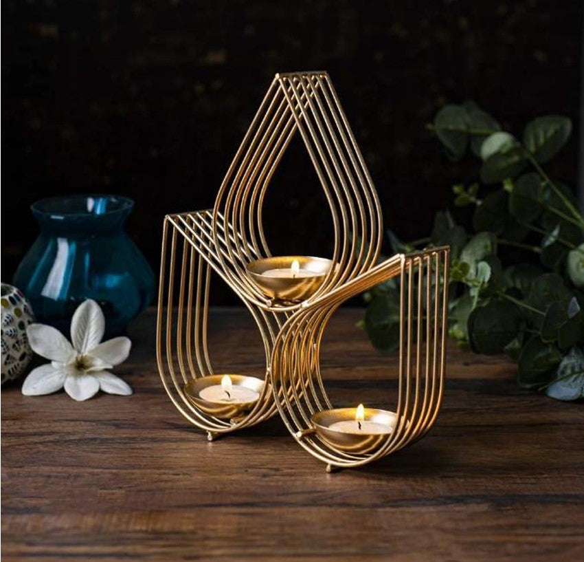 Hanging Metallic Wire Diya - The Gharnish - A Unit of Satkala Creations