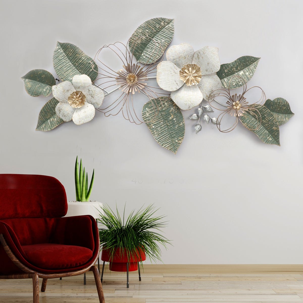 Soothing Flower Wall Affair - 48 X 24 Inches – The Gharnish - A Unit Of 