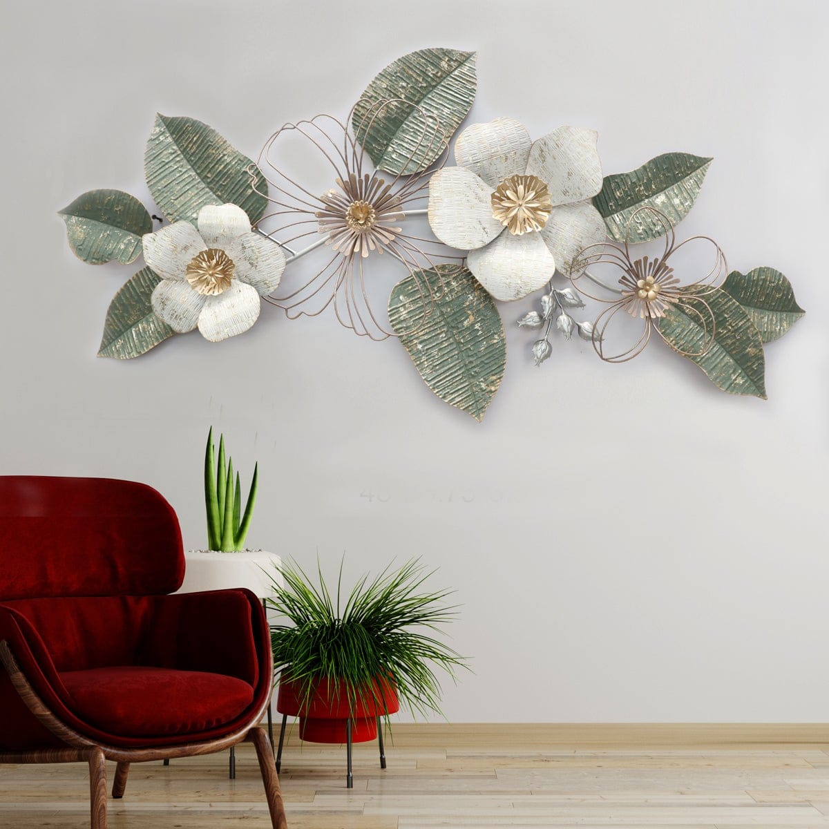 Soothing Flower Wall Affair - 48 x 24 Inches - The Gharnish - A Unit of Satkala Creations
