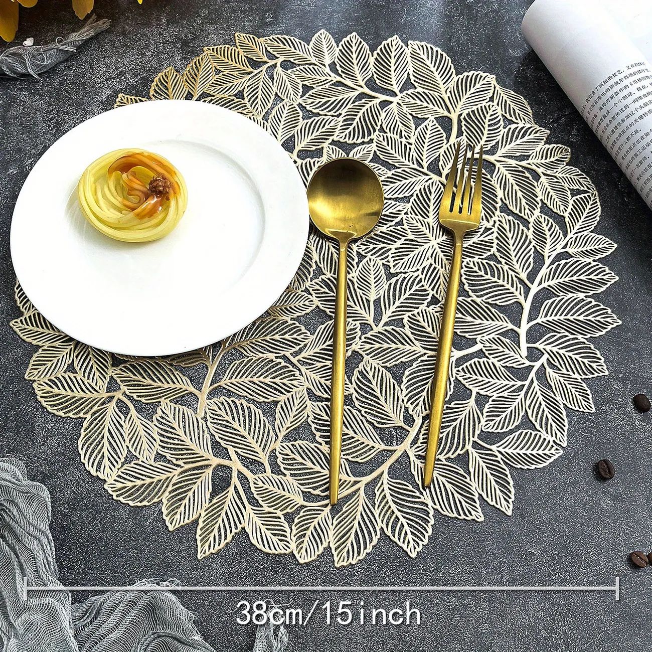 Leaf Design Dinning Table Mat - Set of 6 - The Gharnish - A Unit of Satkala Creations