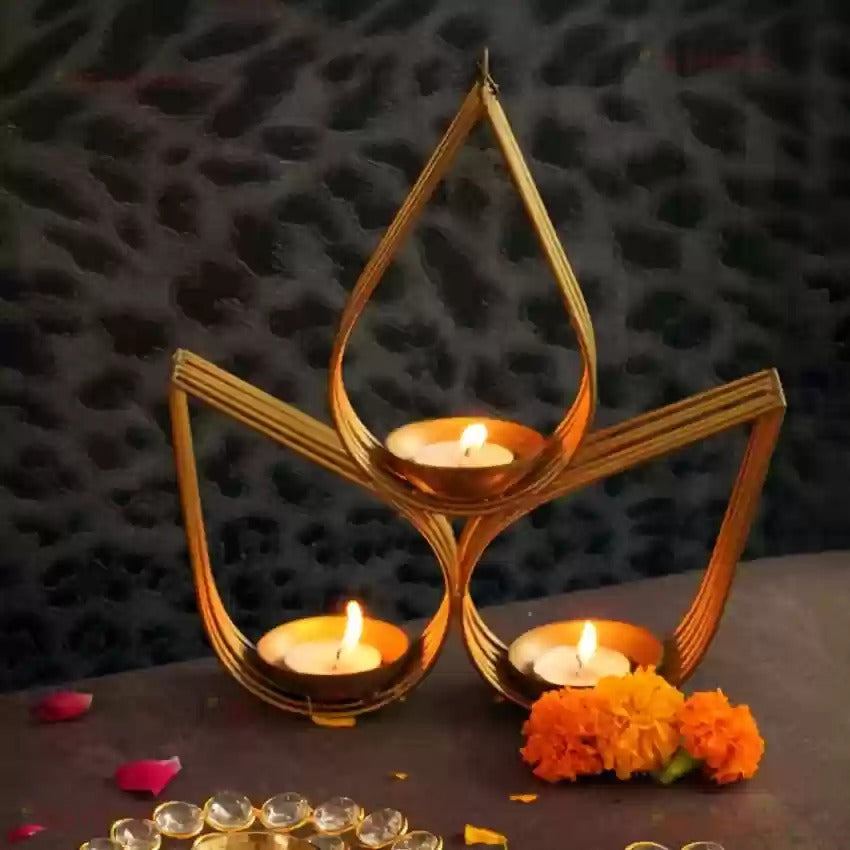 Hanging Metallic Wire Diya - The Gharnish - A Unit of Satkala Creations