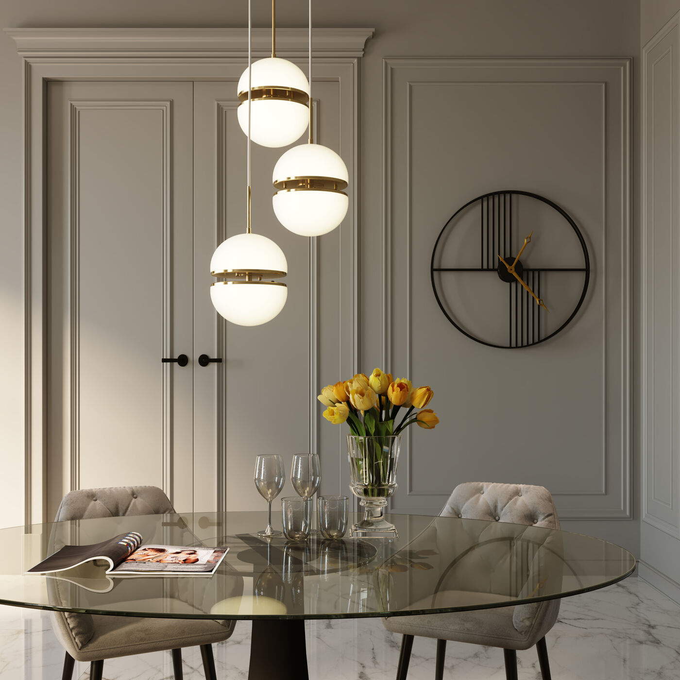 Black Strings Wall Clock - The Gharnish - A Unit of Satkala Creations