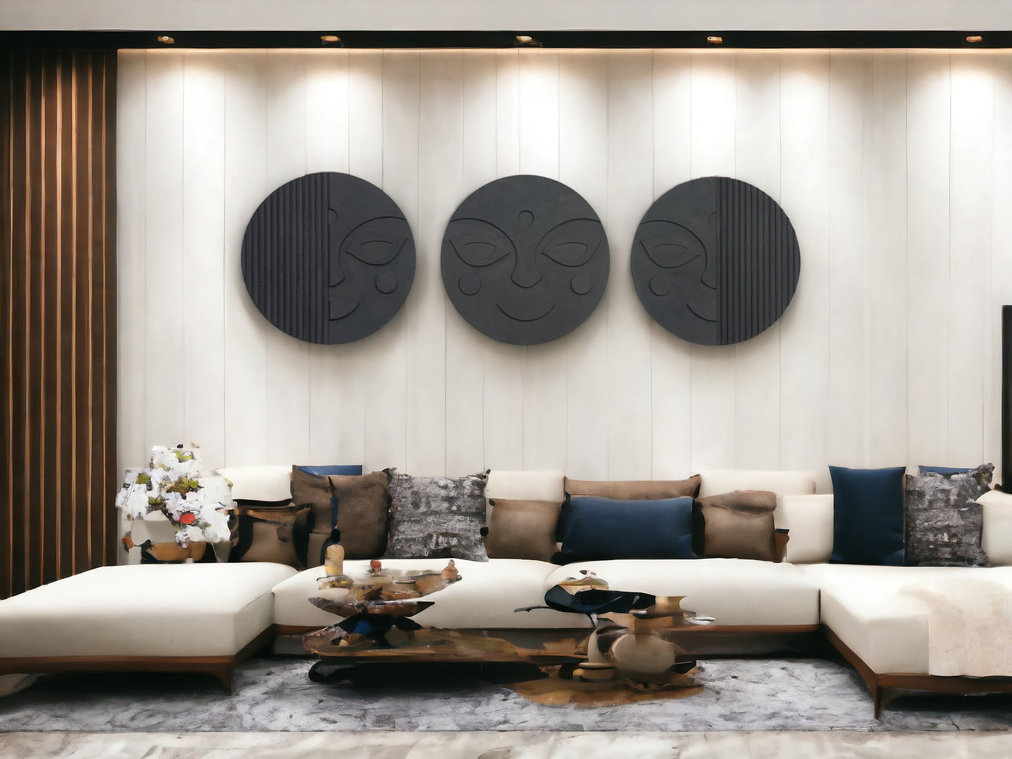 Unique Design Wooden Artpiece Set of 3 - The Gharnish - A Unit of Satkala Creations
