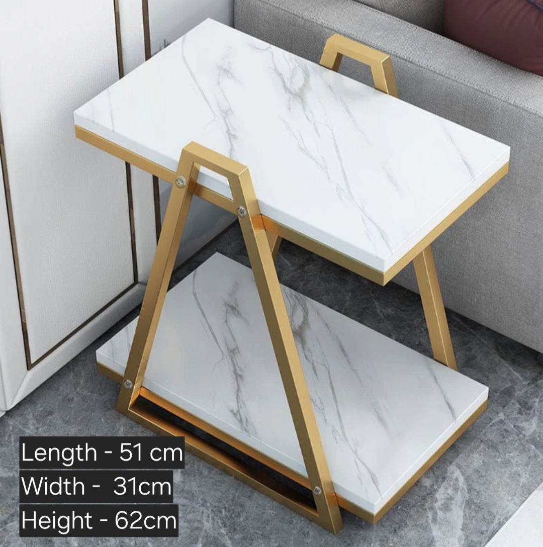 Modern Round Iron Coffee Side Table for Sofa Corner Living Room Balcony Bar - The Gharnish - A Unit of Satkala Creations