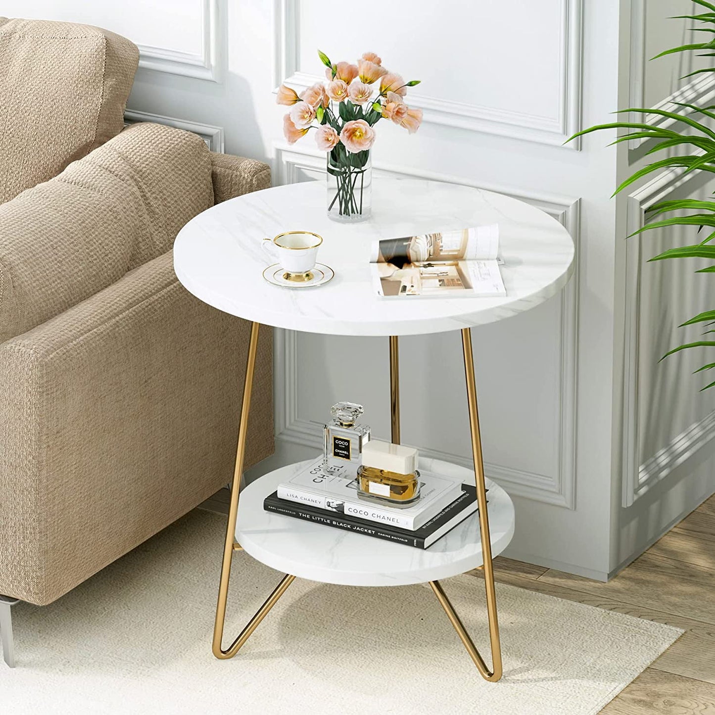 Modern Coffee Table with Metal Frame | Side Table for Living Room - The Gharnish - A Unit of Satkala Creations