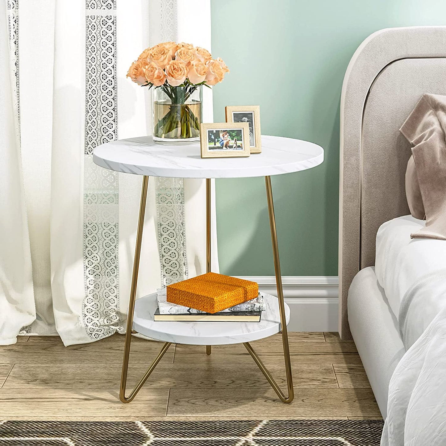 Modern Coffee Table with Metal Frame | Side Table for Living Room - The Gharnish - A Unit of Satkala Creations