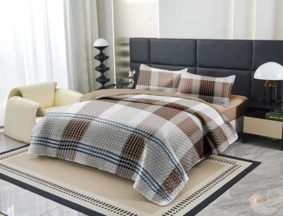 Ultra Premium Quilted Reversible Cotton Bedcover Set - The Gharnish - A Unit of Satkala Creations