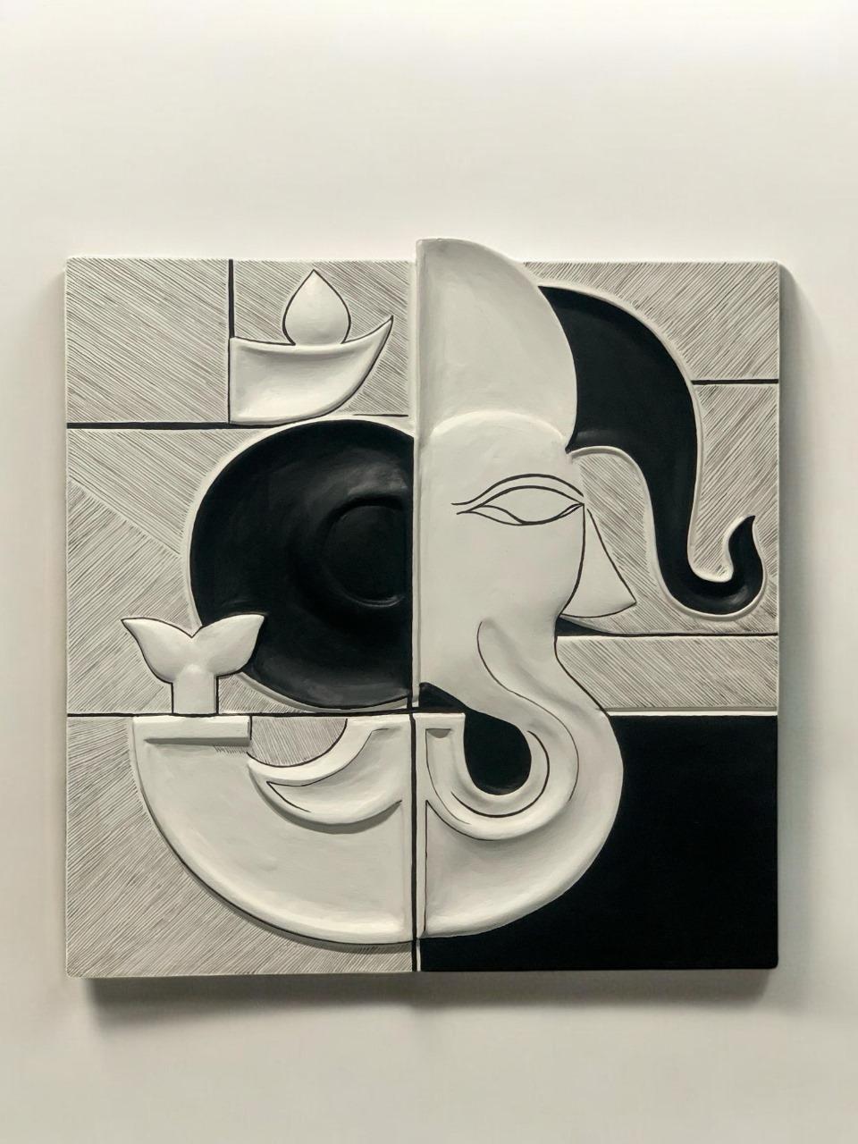 ποΈ Minimalistic Illusion Ganesha Wall Art β Divine Simplicity for Modern Spaces - The Gharnish - A Unit of Satkala Creations