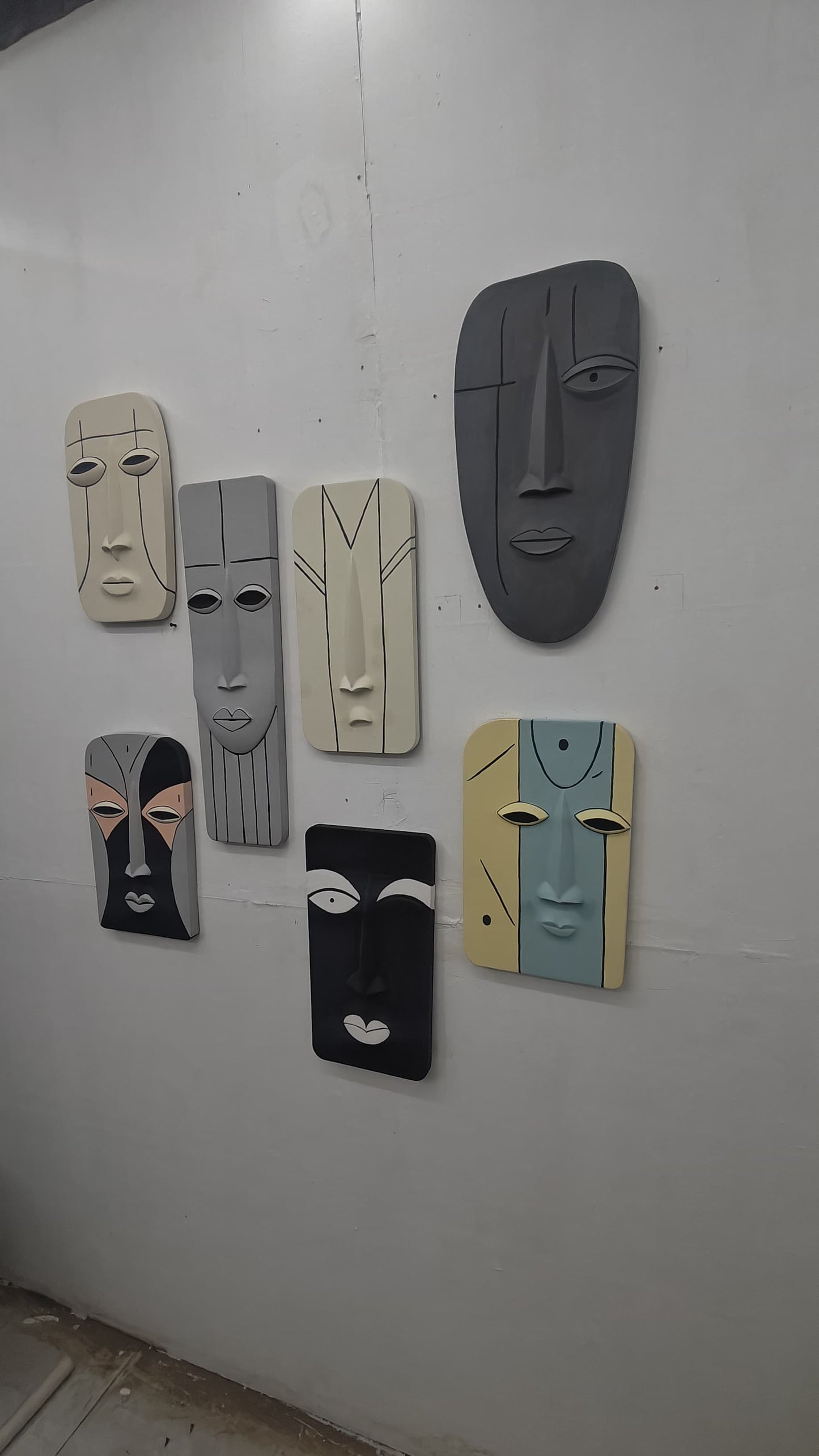 Abstract Tribal Faces Wall Art Set - The Gharnish - A Unit of Satkala Creations