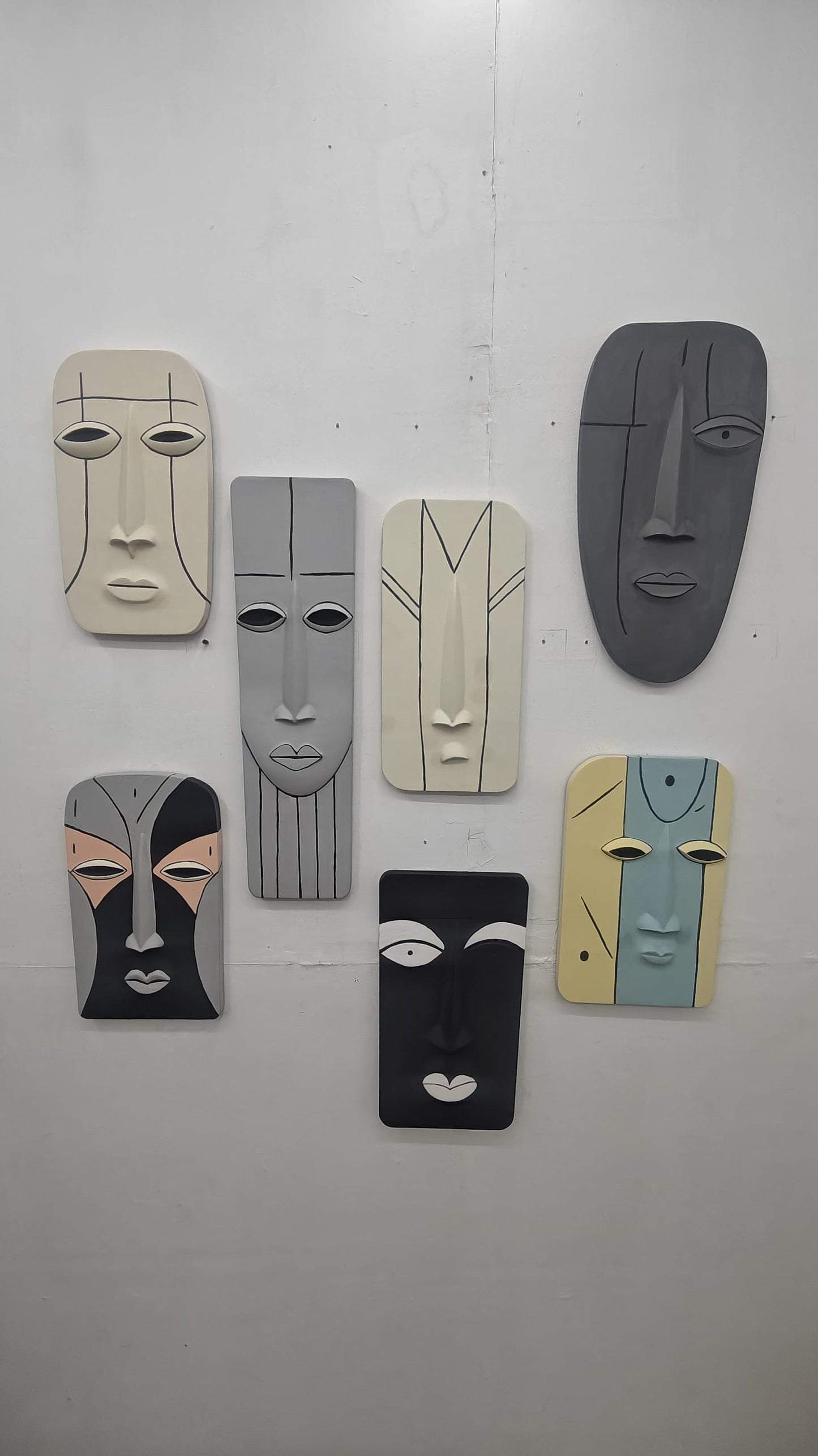 Abstract Tribal Faces Wall Art Set - The Gharnish - A Unit of Satkala Creations