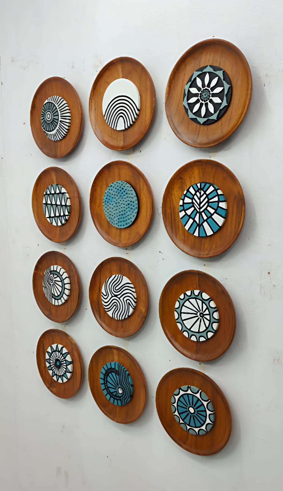 Artisan Carved Wooden Wall Sculpture – Set of 12 Framed Panels | Handcrafted Wall Art Decor - The Gharnish - A Unit of Satkala Creations