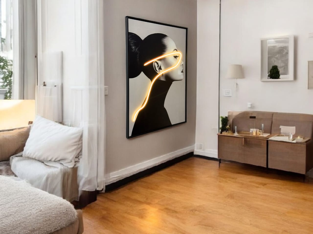Luminous Grace – Neon Led Line 3D Artwork