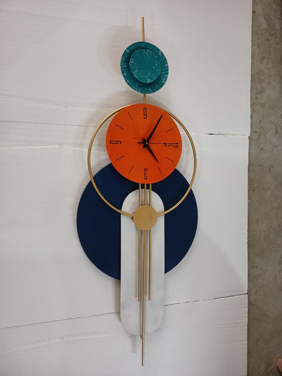 Modern Design Geomatric Wall Clock for home decor - The Gharnish - A Unit of Satkala Creations