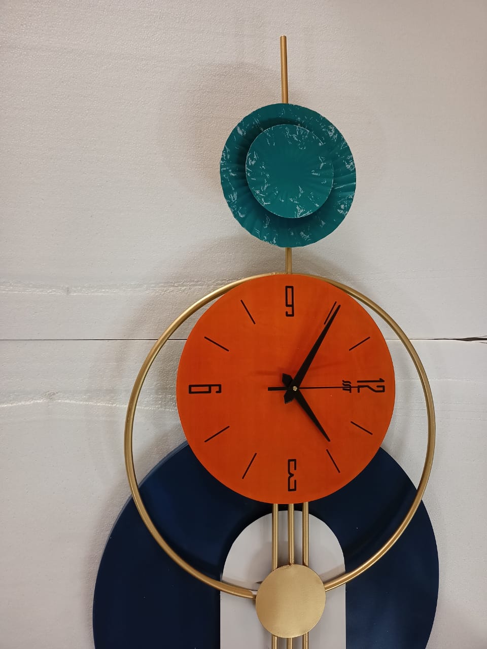 Modern Design Geomatric Wall Clock for home decor - The Gharnish - A Unit of Satkala Creations