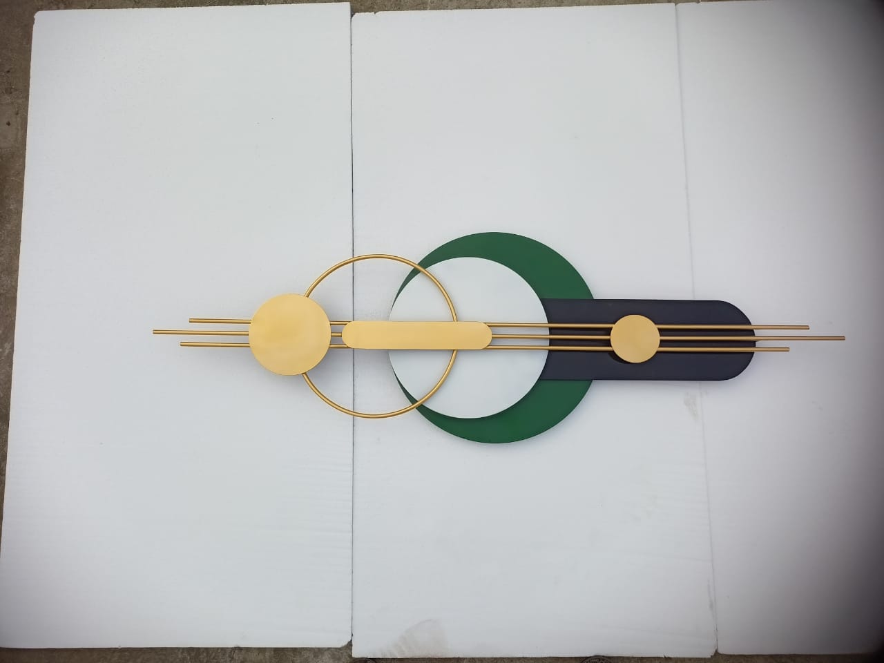 Metallic Geometric Wall Art (48x23 Approx) - The Gharnish - A Unit of Satkala Creations