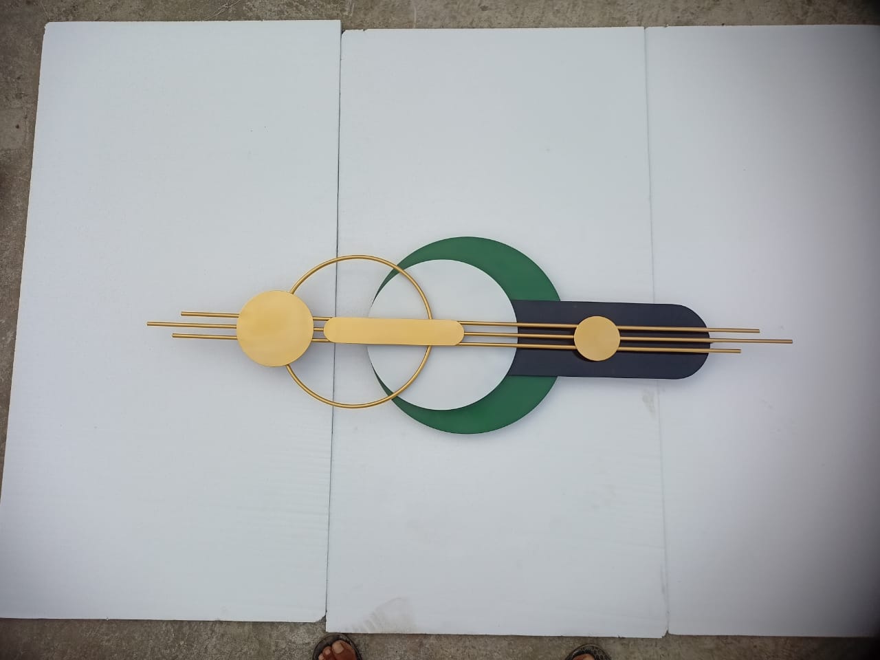 Metallic Geometric Wall Art (48x23 Approx) - The Gharnish - A Unit of Satkala Creations