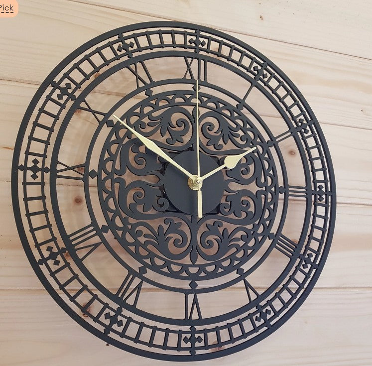 Silent Unique Wall Clock, Large Metal Wall Clock, 3D metal wall clock, metal art wall clock, Large Geometric Metal Clock - The Gharnish - A Unit of Satkala Creations