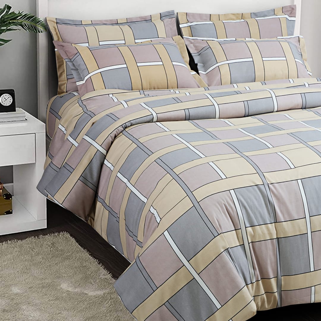100 % Cotton Vintage 3 Pcs Bedding Set - The Gharnish - A Unit of Satkala Creations