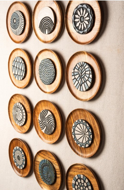 Artisan Carved Wooden Wall Sculpture – Set of 12 Framed Panels | Handcrafted Wall Art Decor - The Gharnish - A Unit of Satkala Creations