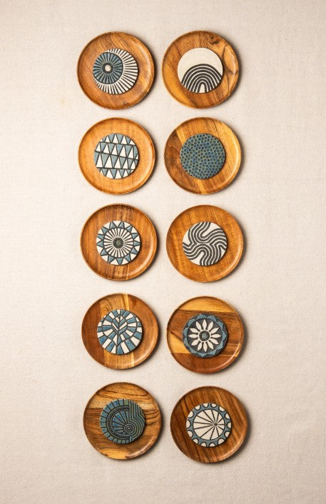 Artisan Carved Wooden Wall Sculpture – Set of 12 Framed Panels | Handcrafted Wall Art Decor - The Gharnish - A Unit of Satkala Creations