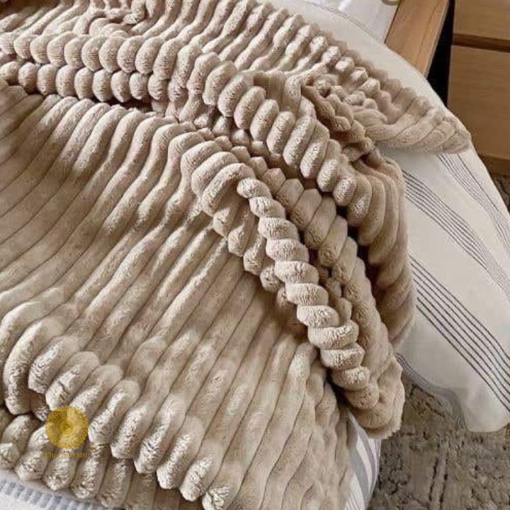 Cream rabbit fur bedding set of 4 from The Gharnish designer collection, limited edition, luxurious and soft for a stylish bedroom.