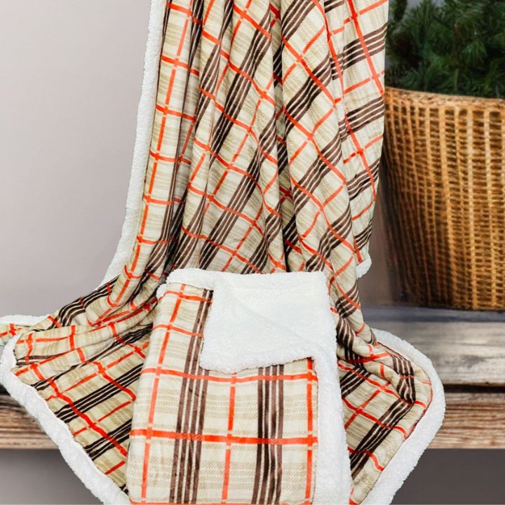 Designer Single Sherpa Blanket by The Gharnish, soft plush fabric with stylish design, perfect for cozy home decor.