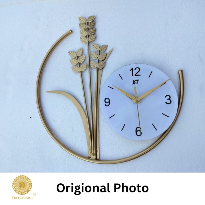 Half Circle Wall Clock (16 Inches Dia) - The Gharnish - A Unit of Satkala Creations