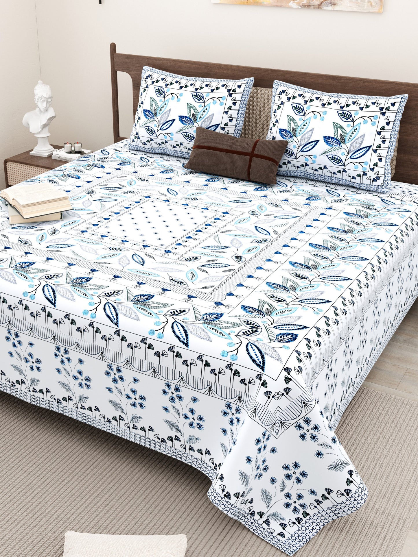 ALL NEW PURE COTTON
JAIPURI PRINT KING SIZE
DOUBLE BED BEDSHEET SET.