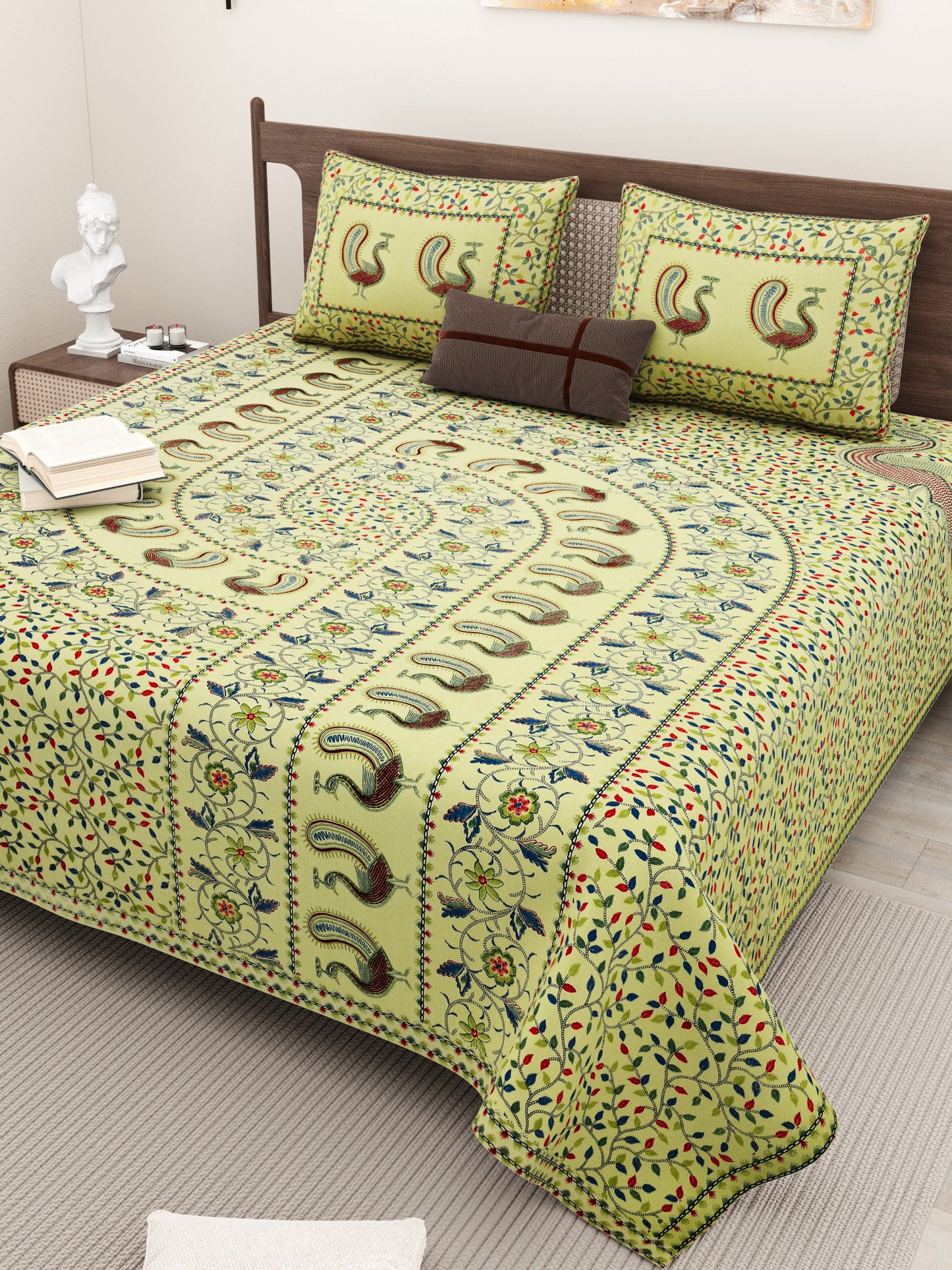 ALL NEW PURE COTTON
JAIPURI PRINT KING SIZE
DOUBLE BED BEDSHEET SET.