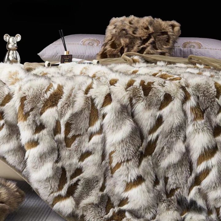 Korean Cashmere Panthar Furr Blanket - The Gharnish - A Unit of Satkala Creations