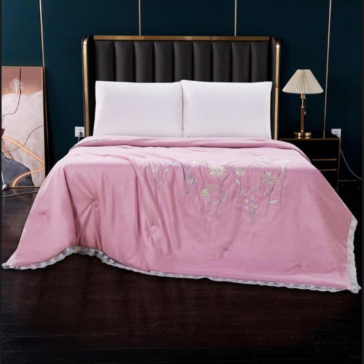Charming Luxury Solid Comforter With Embroidery / Summer Collection - The Gharnish - A Unit of Satkala Creations