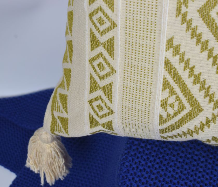 100% Pure Cotton Cushion Covers with Tussels - The Gharnish - A Unit of Satkala Creations