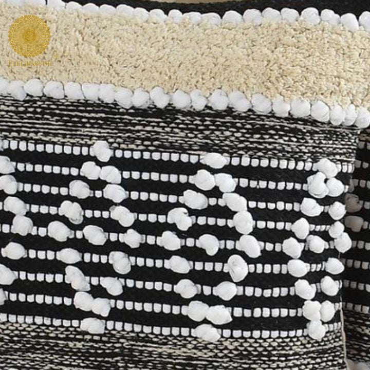 Set of 2 off-white cotton square cushion covers by The Gharnish, soft and stylish home decor accessories.