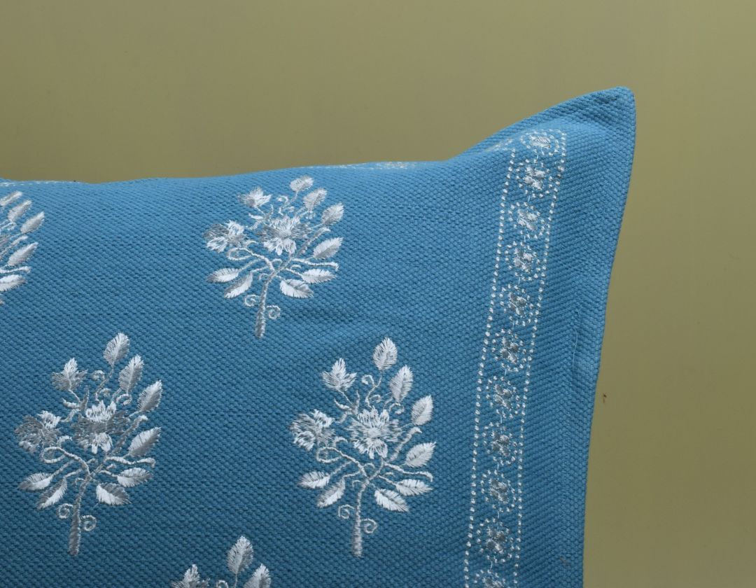 Pure Cotton Embroidered Cushion Covers – Elegance in Every Stitch - The Gharnish - A Unit of Satkala Creations