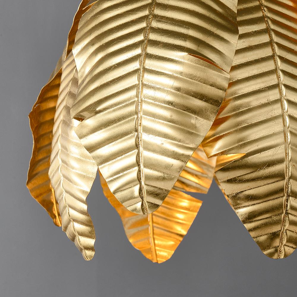 Gold Palm Leaf Hanging Pendant Light - The Gharnish - A Unit of Satkala Creations