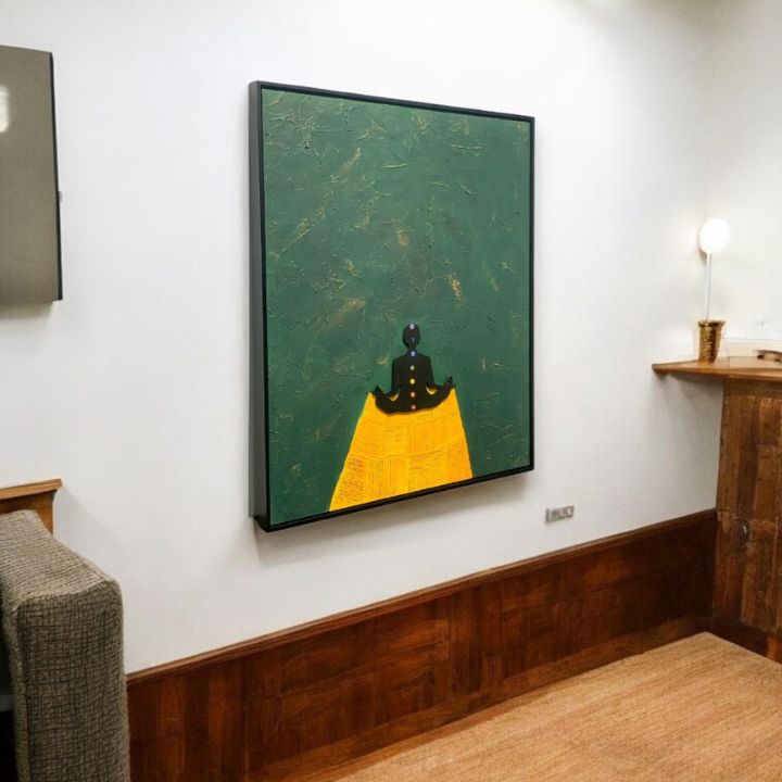 Calm Pose Wooden Framed Wall Art (30*36 Inches) - The Gharnish - A Unit of Satkala Creations
