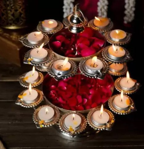 Deepak Urli 2 Tier Stand - The Gharnish - A Unit of Satkala Creations