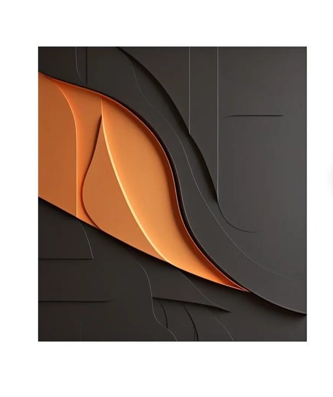 Modern Abstract Wood Carving 3D Wall Art – Textured Decorative Panel