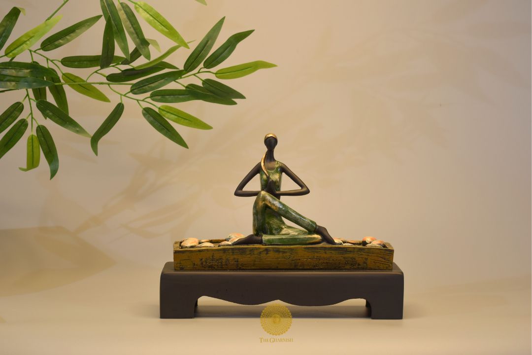 The Calm Yoga Lady human figurine by TheGharnish showing a relaxed yoga posture statue in neutral tones.