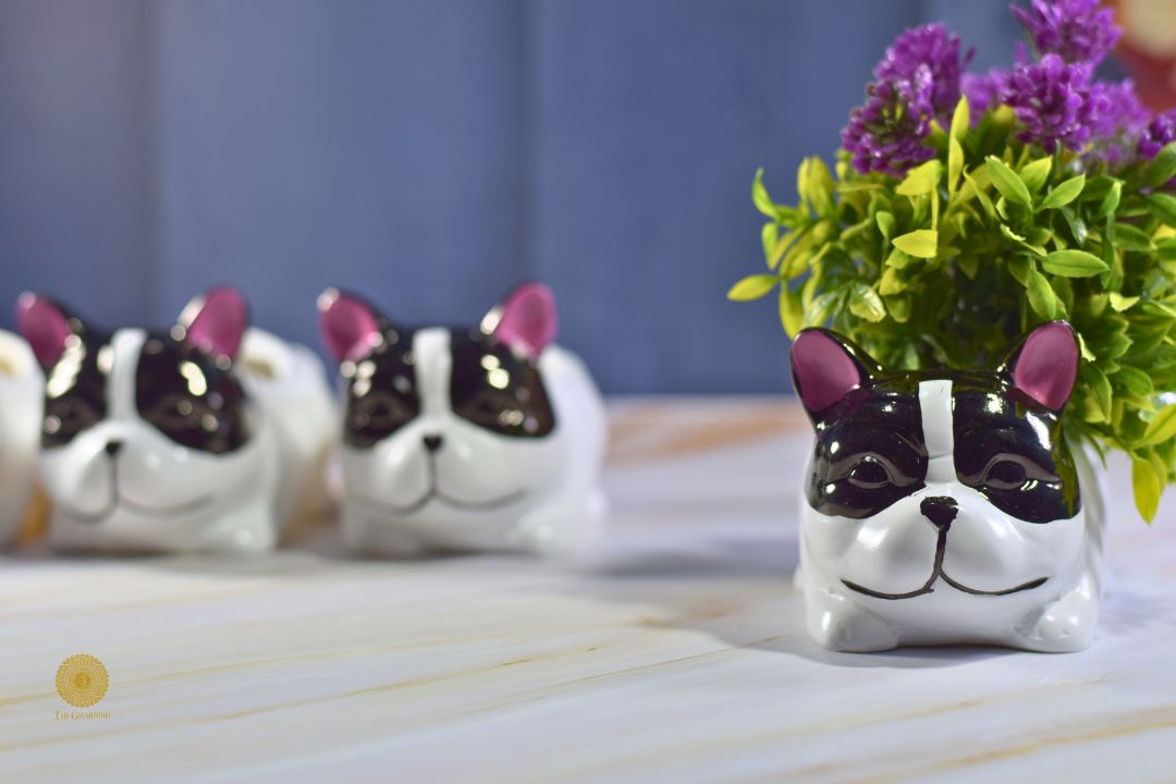 Miniature Dog Table Planter - The Gharnish - A Unit of Satkala Creations