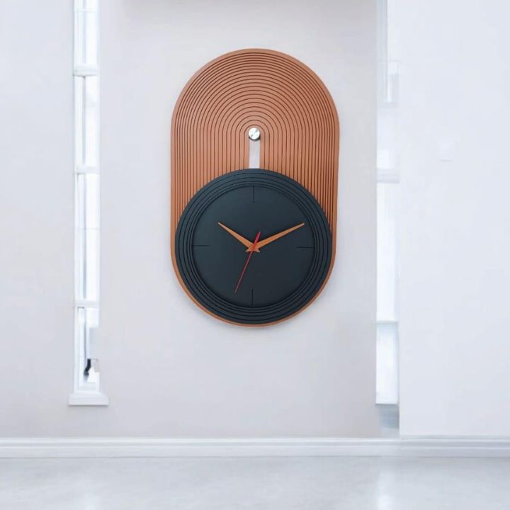 Modern Nordic Wall Clock – Teal & Grey Minimalist Design - The Gharnish - A Unit of Satkala Creations