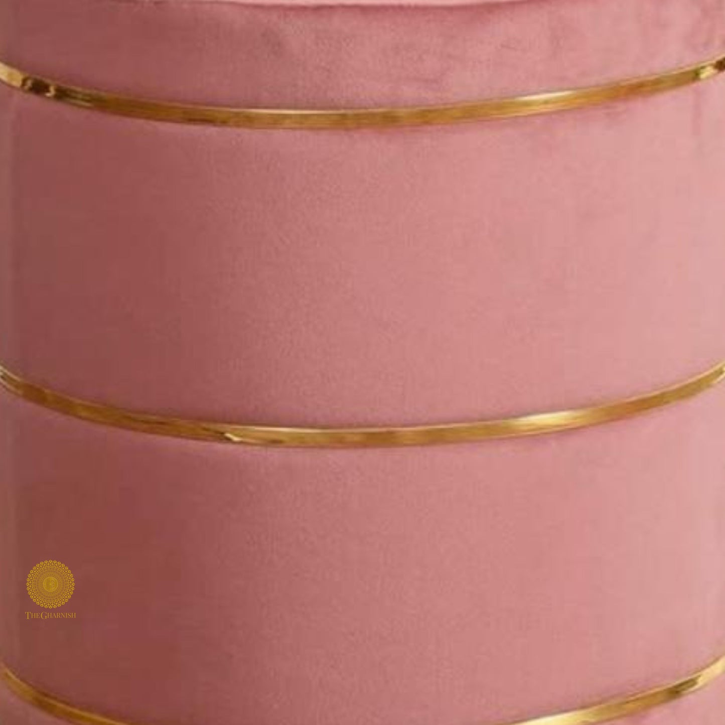 Ottoman Fabric Pouffe - Pink - The Gharnish - A Unit of Satkala Creations