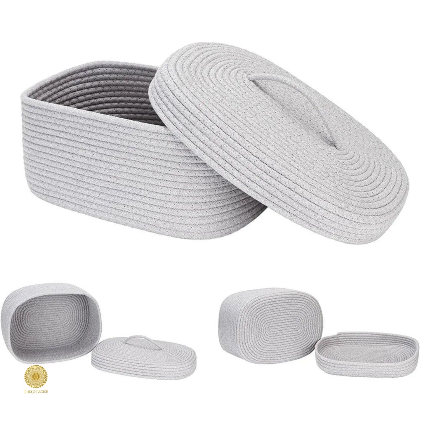 Oval Jute Multipurpose Basket - The Gharnish - A Unit of Satkala Creations