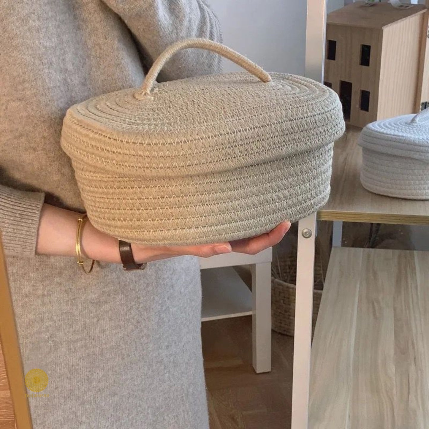 Oval Jute Multipurpose Basket - The Gharnish - A Unit of Satkala Creations