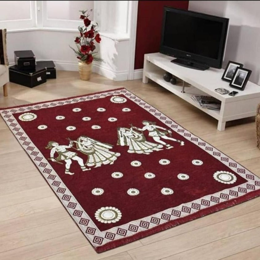 Chennile Panel Design Carpet - The Gharnish - A Unit of Satkala Creations