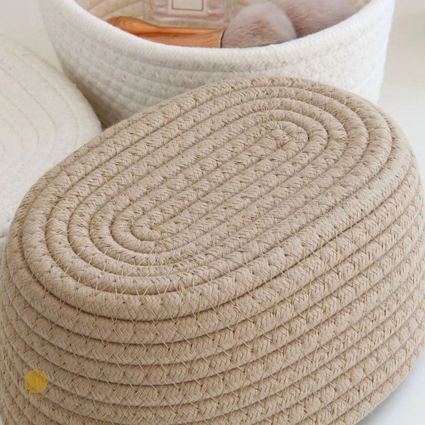 Oval Jute Multipurpose Basket - The Gharnish - A Unit of Satkala Creations