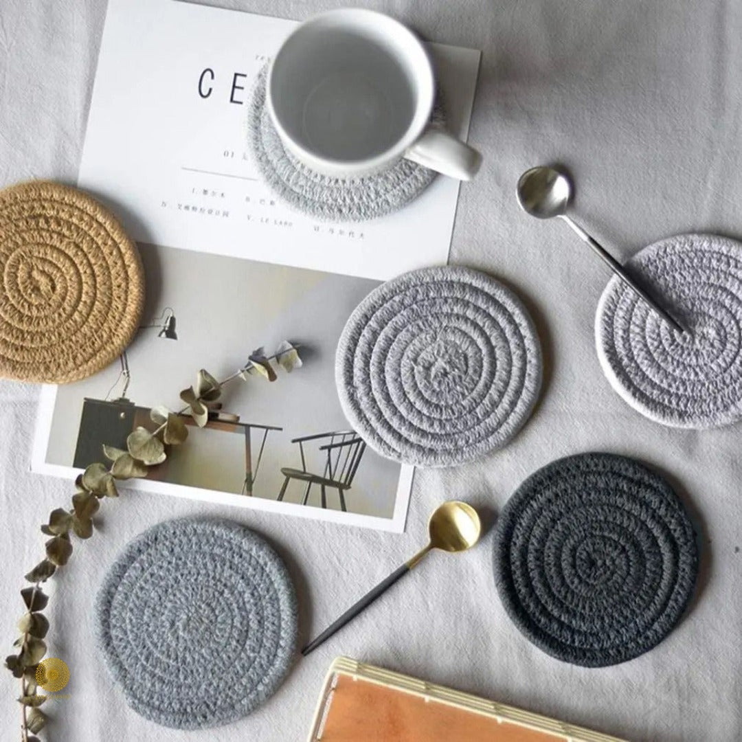Set of 6 with Coaster Storage Stand - The Gharnish - A Unit of Satkala Creations