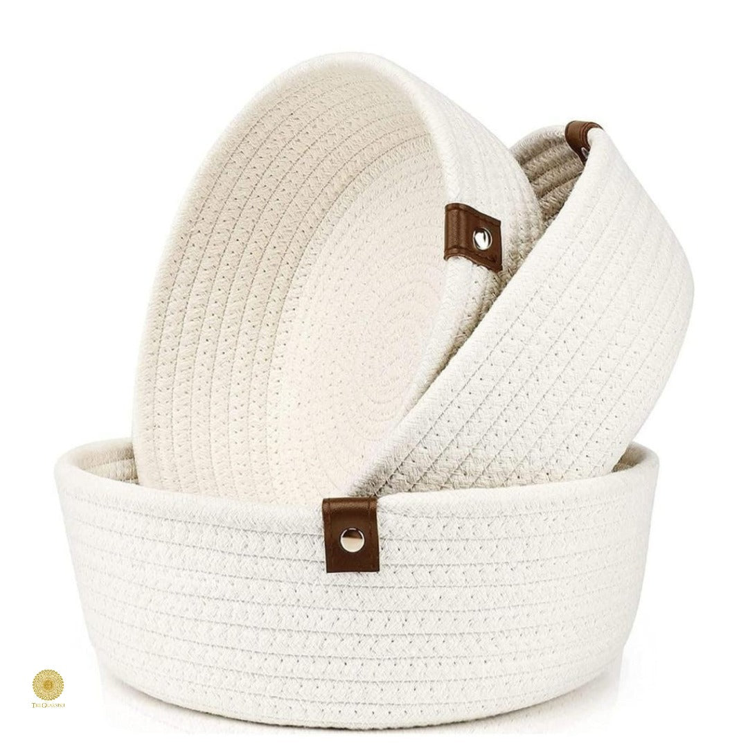 Mini Rope Handwoven Shelf Basket - The Gharnish - A Unit of Satkala Creations